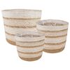 vidaXL 3 unid. Natural, Branco e Bege &Oslash;26 x 19 cm 100% Erva marinha