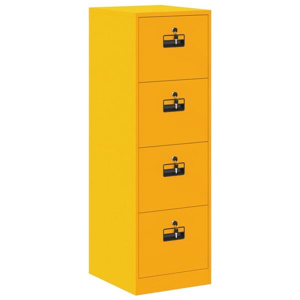 vidaXL Arm&aacute;rio de Arquivo 2 pcs Amarelo Mostarda 44 x 50 x 106.5 cm