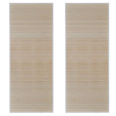 vidaXL Tapetes retangulares de bambu natural 2 pcs 120x180 cm