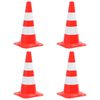 vidaXL Cones de sinaliza&ccedil;&atilde;o refletores 4 pcs 50 cm vermelho e branco