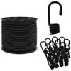 vidaXL Cordas Bungee com Ganchos 8 mm Preto PP e Borracha