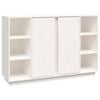 vidaXL Aparador 120x35x80 cm madeira de pinho maci&ccedil;a branco