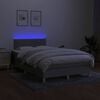 vidaXL Cama box spring c/ colch&atilde;o e LED 120x200 cm tecido cinza-claro