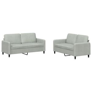 vidaXL 2 pcs conjunto de sof&aacute;s veludo cinzento-claro