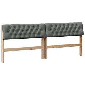 vidaXL Cabeceira estofada Cinza Escuro 200 cm