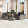 vidaXL Conjunto de Sof&aacute; de Jardim 13 pcs Cinzeto Rattan Sint&eacute;tico