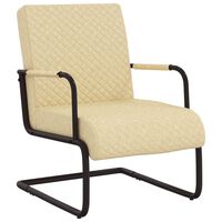 vidaXL Cadeira cantilever em couro artificial cor creme