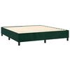 vidaXL Cama com molas/colch&atilde;o 200x200 cm veludo verde-escuro