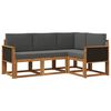 vidaXL Conjunto de Sof&aacute;s para Exterior 4 pcs Natural e Antracite
