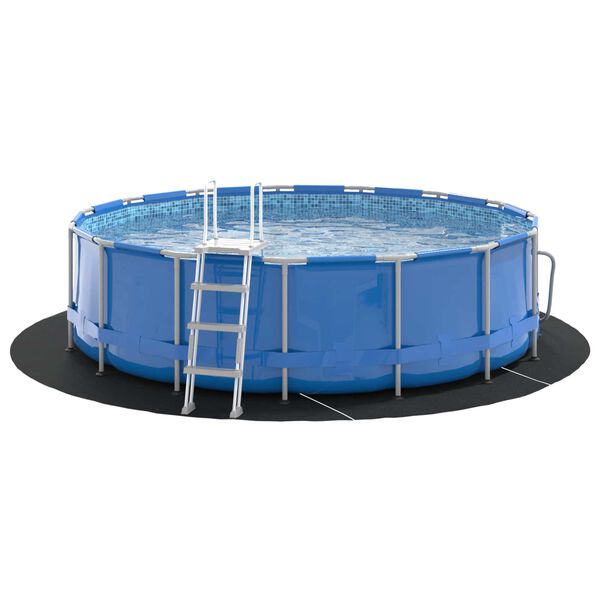 vidaXL Lona para Fundo de Piscina Preto &Oslash; 366 cm Tecido N&atilde;o Tecido