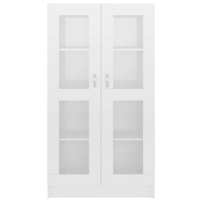 vidaXL Armário vitrine 82,5x30,5x150 cm contraplacado branco brilhante