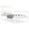 vidaXL Cama sem colch&atilde;o 100x200 cm madeira de pinho maci&ccedil;a branco