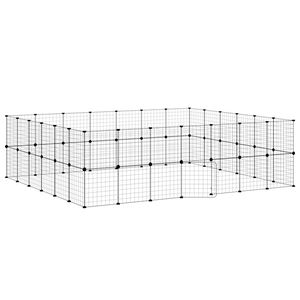 vidaXL Gaiola p/ animais de 52 pain&eacute;is c/porta 35x35 cm a&ccedil;o preto