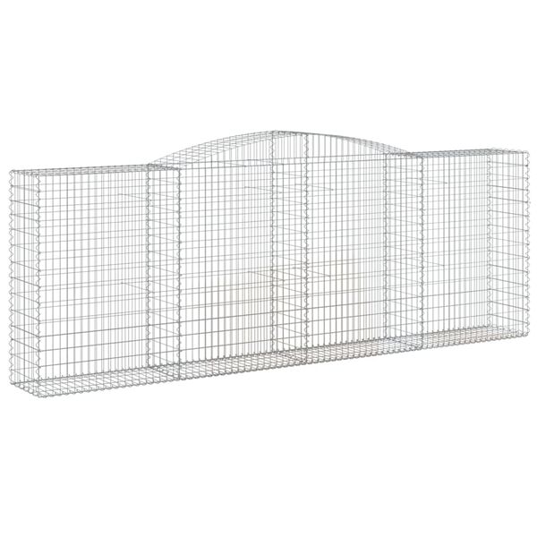 vidaXL Cestos gabi&atilde;o arqueados 8pcs 400x50x140/160cm ferro galvanizado
