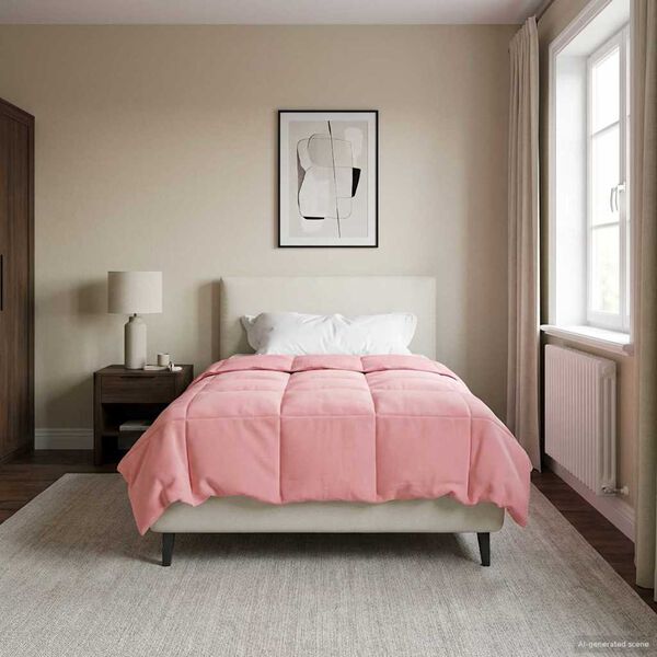 vidaXL Duvet de Ano Inteiro Colchonete Rosa 140 x 220 cm Microfibra