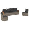 vidaXL 6 pcs conjunto sof&aacute;s de jardim com almofad&otilde;es vime cinzento
