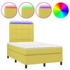 vidaXL Cama box spring c/ colch&atilde;o e LED 120x200 cm tecido verde