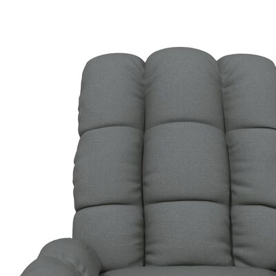 vidaXL Poltrona de massagens elevatória tecido cinzento-escuro