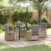 vidaXL Conjunto de Jantar para Jardim 5 pcs Bege e Cinza Claro vime PE