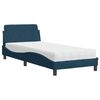 vidaXL Cama com colch&atilde;o Dover 90x200 cm veludo azul