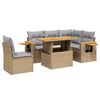 vidaXL 6 pcs conjunto de sof&aacute;s p/ jardim com almofad&otilde;es vime PE bege