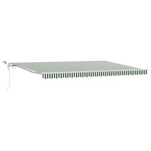 vidaXL Toldo retr&aacute;til Verde e Branco 500 &times; 300 cm Poli&eacute;ster