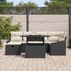 vidaXL Conjunto de Sofá de Jardim 7 pcs Preto Rattan Sintético