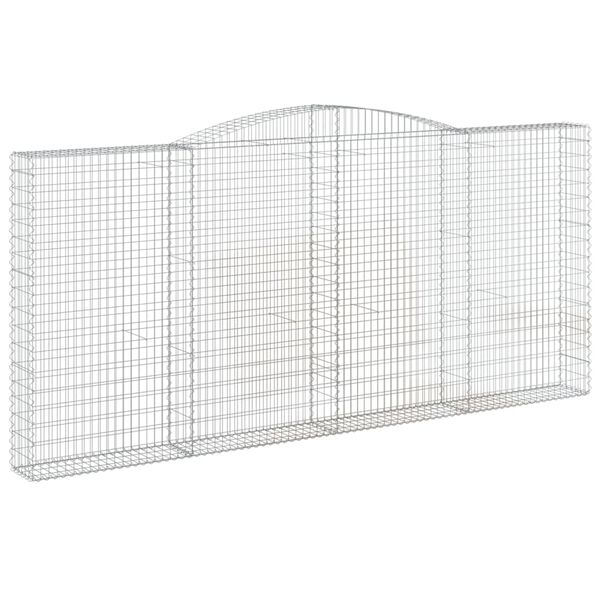 vidaXL Cestos gabi&atilde;o arqueados 9pcs 400x30x180/200cm ferro galvanizado