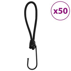 vidaXL Corda el&aacute;stica com gancho 50 pcs 17 cm