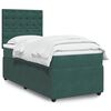 vidaXL Cama com molas/colch&atilde;o 100x200 cm veludo verde-escuro