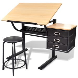 Mesa de desenho inclin&aacute;vel com banco