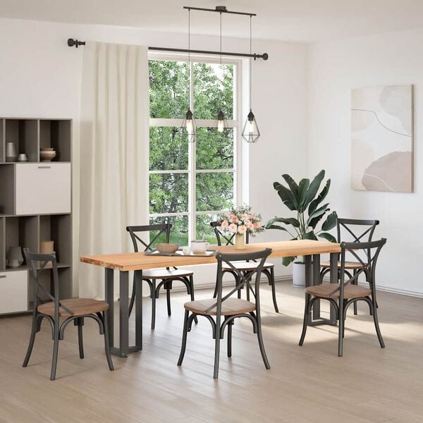 vidaXL Pés de mesa de console em forma de T, 2 peças, antracite, 38x25x(72-73) cm, aço