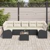 vidaXL Conjunto de Sof&aacute; de Jardim Preto 55 x 55 x 37 cm vime PE