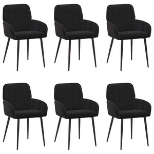 vidaXL Cadeiras de Jantar 6 pcs Veludo Preto 57 x 50 x 85 cm