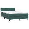 vidaXL Cama box spring com colch&atilde;o 160x210 cm veludo verde escuro