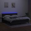 vidaXL Cama box spring c/ colch&atilde;o e LED 180x200 cm tecido preto