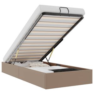 vidaXL Estrutura de cama otomana sem colch&atilde;o cappucino 90x190 cm