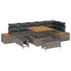 vidaXL Conjunto de Sof&aacute; de Jardim com almofada 9 pcs Cinzeto