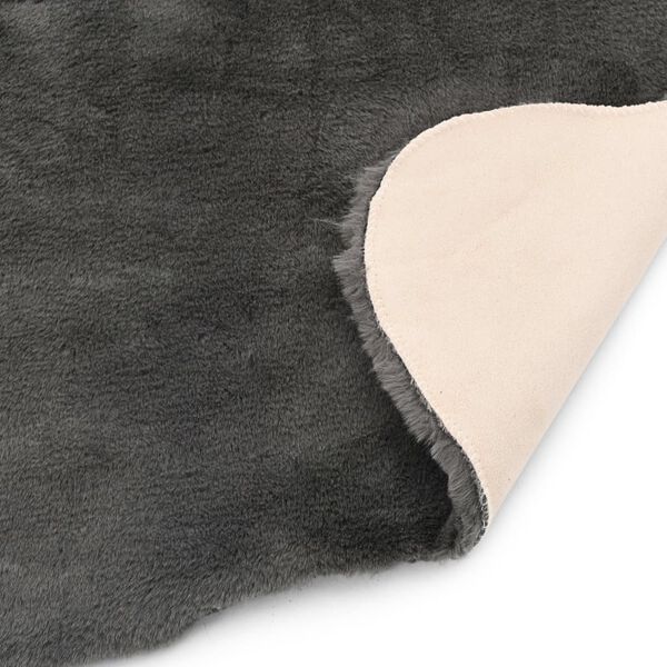 vidaXL Tapete em pele de coelho artificial 65x95 cm cinzento-escuro