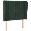 vidaXL Cabeceira de cama c/ abas veludo 83x23x118/128 cm verde-escuro