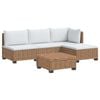 vidaXL 5 unid. Conjunto de Lounge em Rattan com Almofadas GENDT