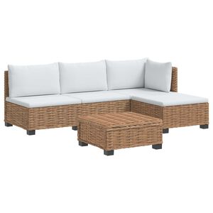 vidaXL 5 unid. Conjunto de Lounge em Rattan com Almofadas GENDT