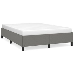 vidaXL Estrutura de cama sem colchão 140x190 cm tecido cinzento-escuro