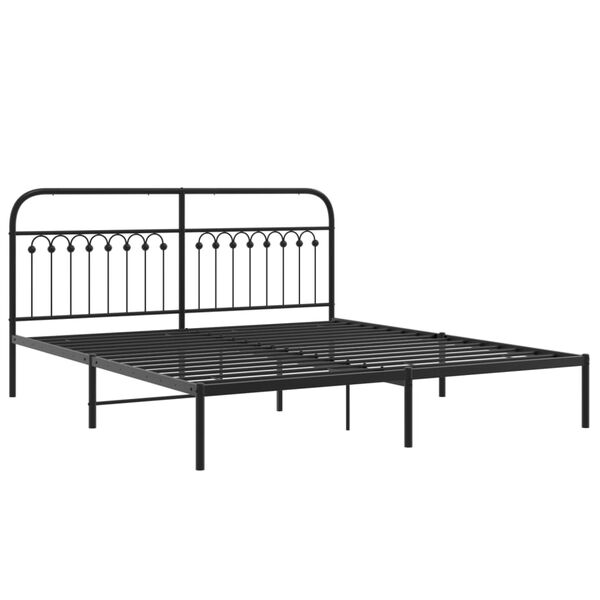 vidaXL Estrutura de cama com cabeceira 183x203 cm metal preto