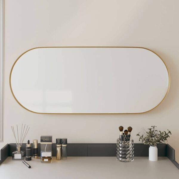 vidaXL Espelho de parede 25x60 cm oval dourado