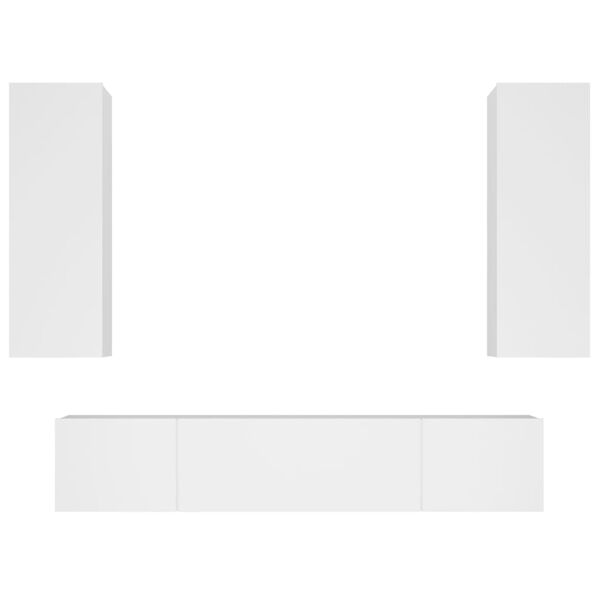 vidaXL Conjunto móveis de TV 4 pcs madeira processada branco