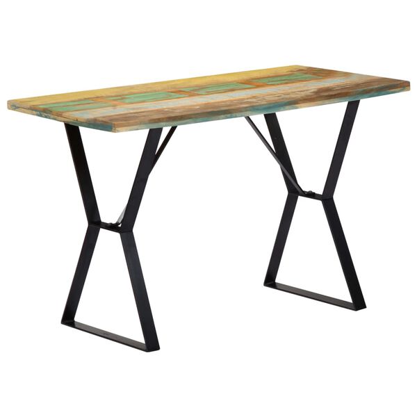 vidaXL Mesa de jantar 120x60x76 cm madeira recuperada maciça