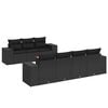 vidaXL 8 pcs conjunto sof&aacute;s de jardim com almofad&otilde;es vime PE preto