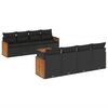 vidaXL 9 pcs conjunto de sof&aacute;s p/ jardim c/ almofad&otilde;es vime PE preto