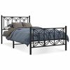 vidaXL Estrutura de cama com cabeceira e p&eacute;s 100x200 cm metal preto
